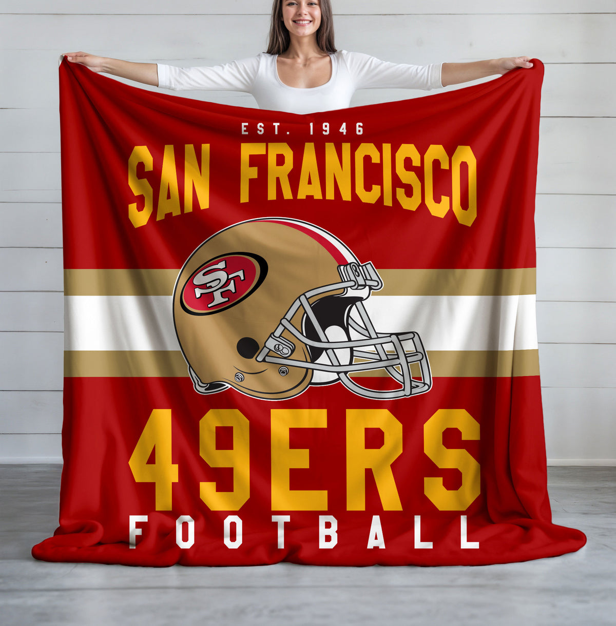 San Francisco 49ers Fleece Throw Blanket & Quilt
