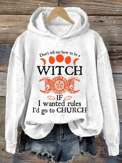 Women's Halloween Witch Print Hoodie