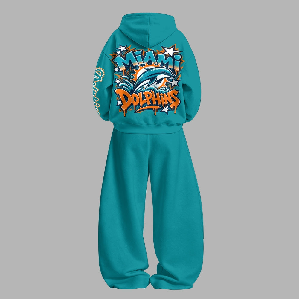 Miami Dolphins Vintage Plush Hoodie set| NFL