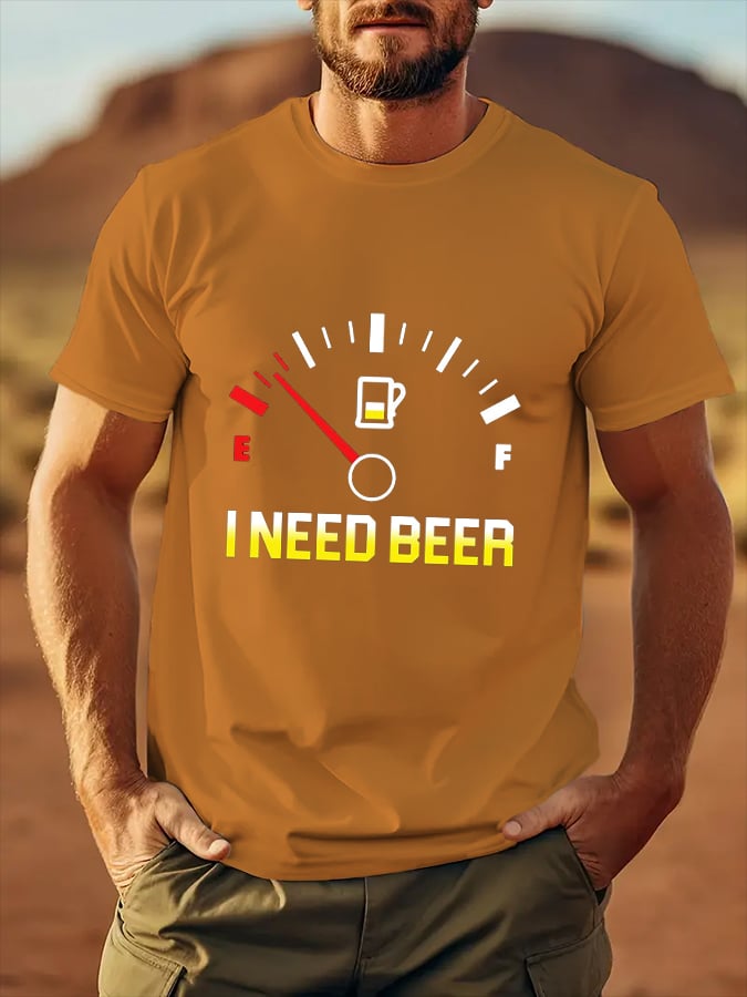 Men's Oktoberfest Beer Printed  Short Sleeve T-Shirt