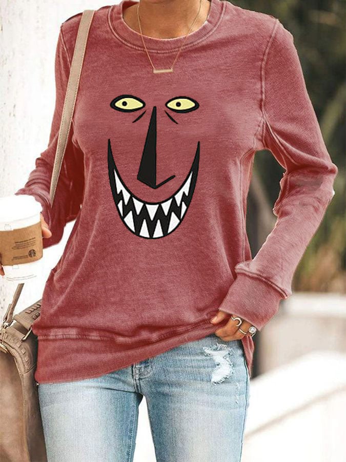 Women's Halloween Prank Print Sweatshirt