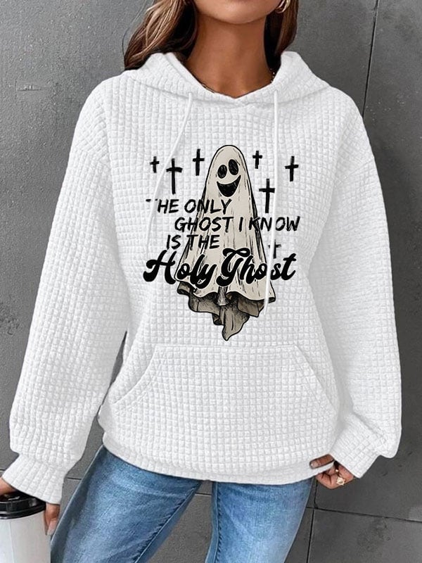 Women's The Only Ghost I Know Is The Holy Ghost Waffle Hoodie