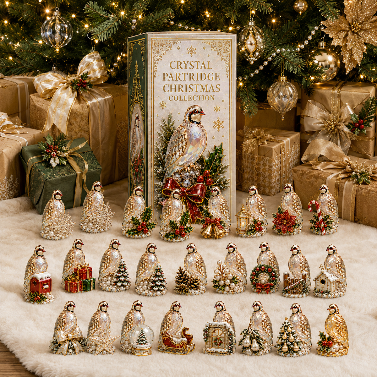 24-Day Partridge Advent Calendar | Hand-Painted Figurine Countdown Gift