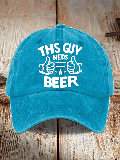 Unisex Oktoberfest Beer Print Printed Washed Distressed Hat