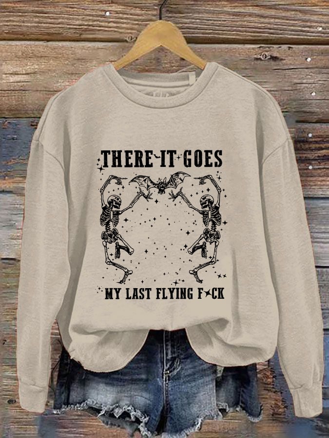 Women's Halloween There It Goes My Last Flying F*ck Crew Neck Sweatshirt