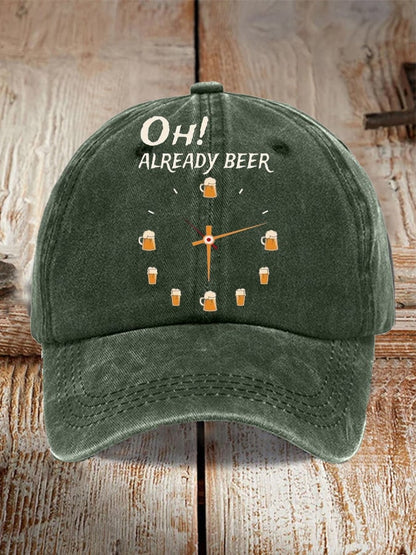 Unisex Oktoberfest Beer Print Printed Washed Distressed Hat