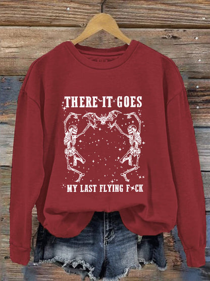 Women's Halloween There It Goes My Last Flying F*ck Crew Neck Sweatshirt