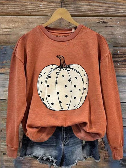 Women's Halloween Pumpkin Graphic Casual Sweatshirt