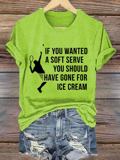 Women's Funny Tennis  Print T-Shirt