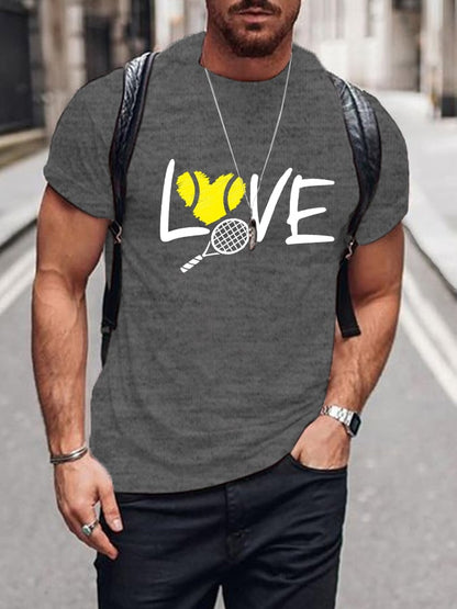 Men's love tennis printed t-shirt