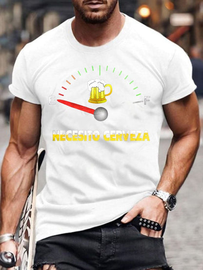 Men's Oktoberfest Beer Printed 100% Cotton Short Sleeve T-Shirt