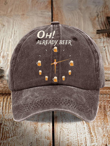 Unisex Oktoberfest Beer Print Printed Washed Distressed Hat