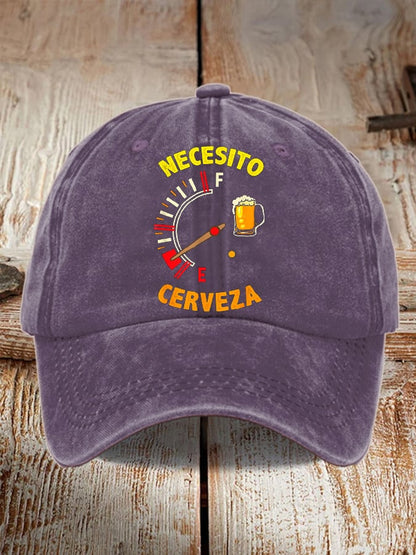 Unisex Oktoberfest Beer Print Printed Washed Distressed Hat