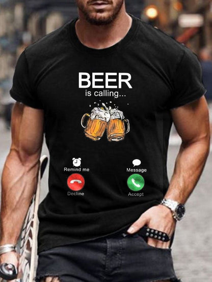 Men's Oktoberfest Beer Printed 100% Cotton Short Sleeve T-Shirt