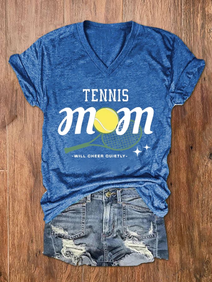 Women's Tennis Mom Print Casual T-Shirt