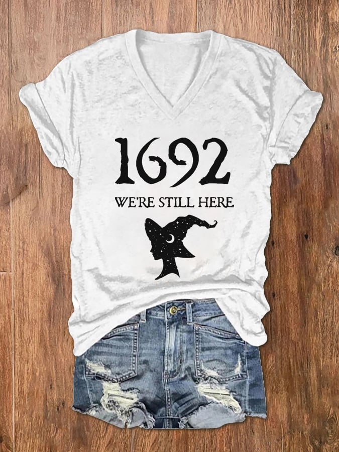 Women's Salem 1692 They Missed One Print V-Neck T-Shirt