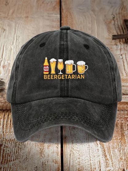 Unisex Oktoberfest Beer Print Printed Washed Distressed Hat