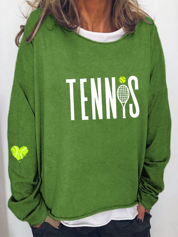 Women's Tennis Printed Casual Sweatshirt