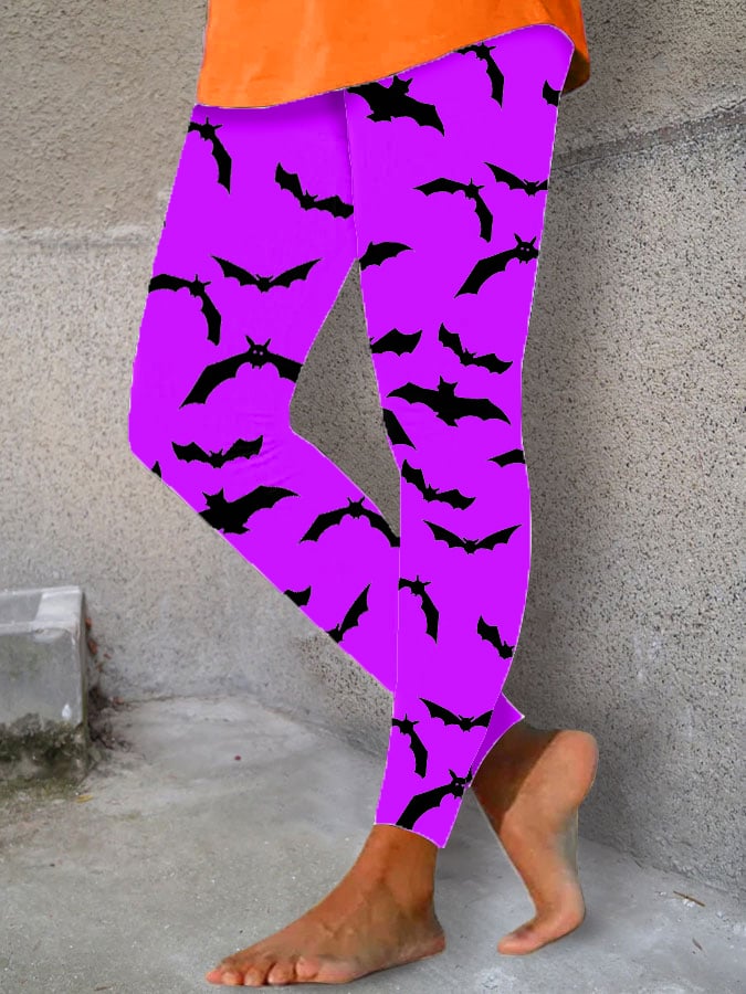 Women's Halloween Bat Print Leggings