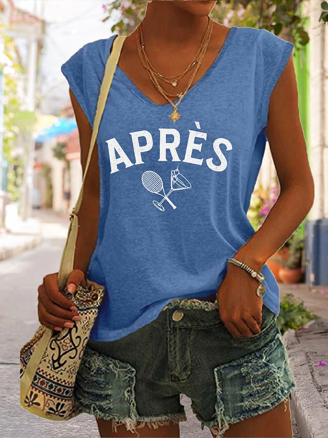 Women's Apres Tennis Printed Casual Tank Top