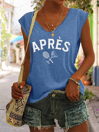 Women's Apres Tennis Printed Casual Tank Top