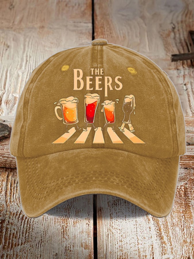 Unisex Oktoberfest Beer Print Printed Washed Distressed Hat