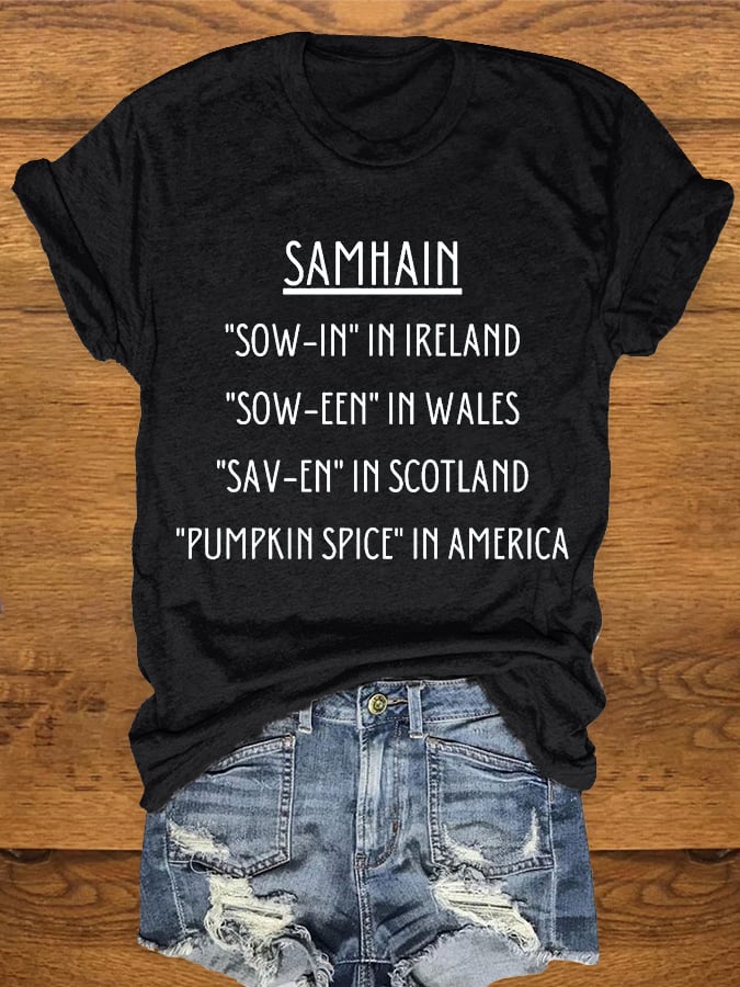 Women's Halloween "Samhain" Print T-Shirt