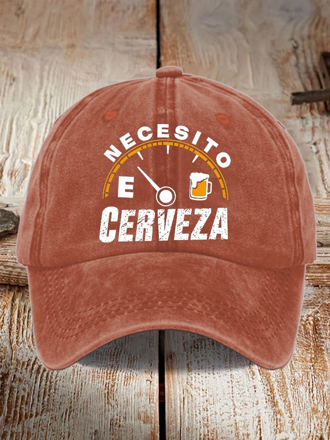 Unisex Oktoberfest Beer Print Printed Washed Distressed Hat