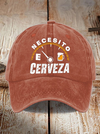Unisex Oktoberfest Beer Print Printed Washed Distressed Hat