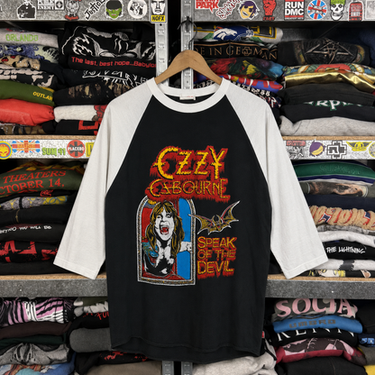 Rare Hard To Find Vintage Ozzy Osbourne Raglan Shirt, Nearly Sold Out Collectors Piece