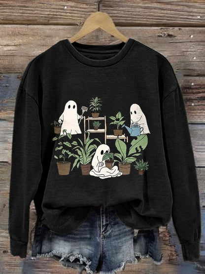 Women's Halloween Print Long Sleeve Sweatshirt