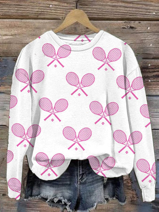Women's Tennis Print Casual Hoodie