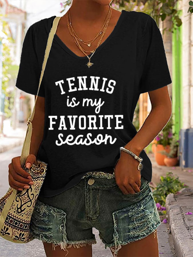 Women's Tennis Is My Favorite Season Print T-Shirt