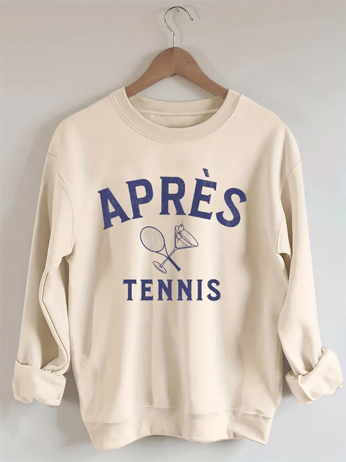 Women's Apres Tennis Print Crewneck Sweatshirt