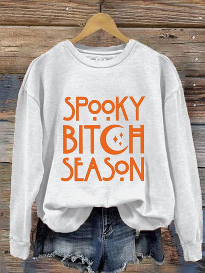 Women's Halloween Spooky B*tch Season Printed Sweatshirt