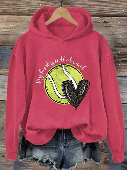 Women's Love Tennis Casual Hoodie