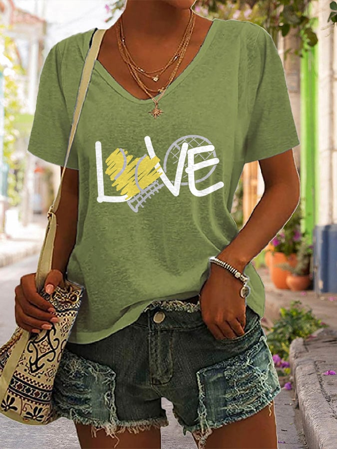 Women's TENNIS Love  Printed Casual T-shirt