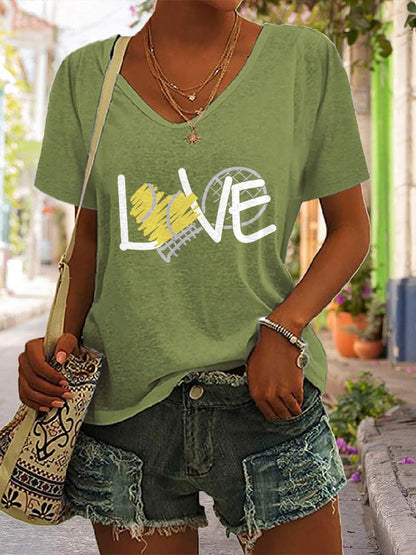 Women's TENNIS Love  Printed Casual T-shirt