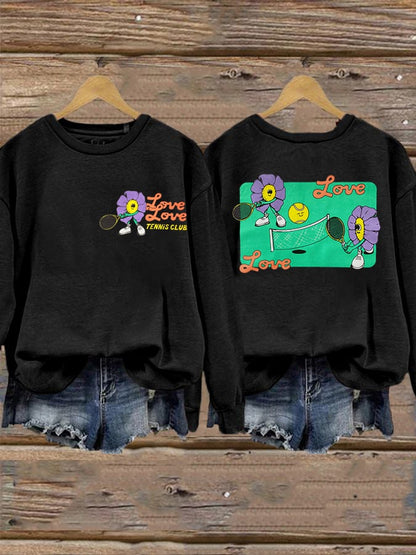 women's love love tennis clus sweatshirt