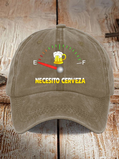 Unisex Oktoberfest Beer Print Printed Washed Distressed Hat
