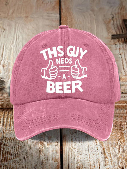 Unisex Oktoberfest Beer Print Printed Washed Distressed Hat