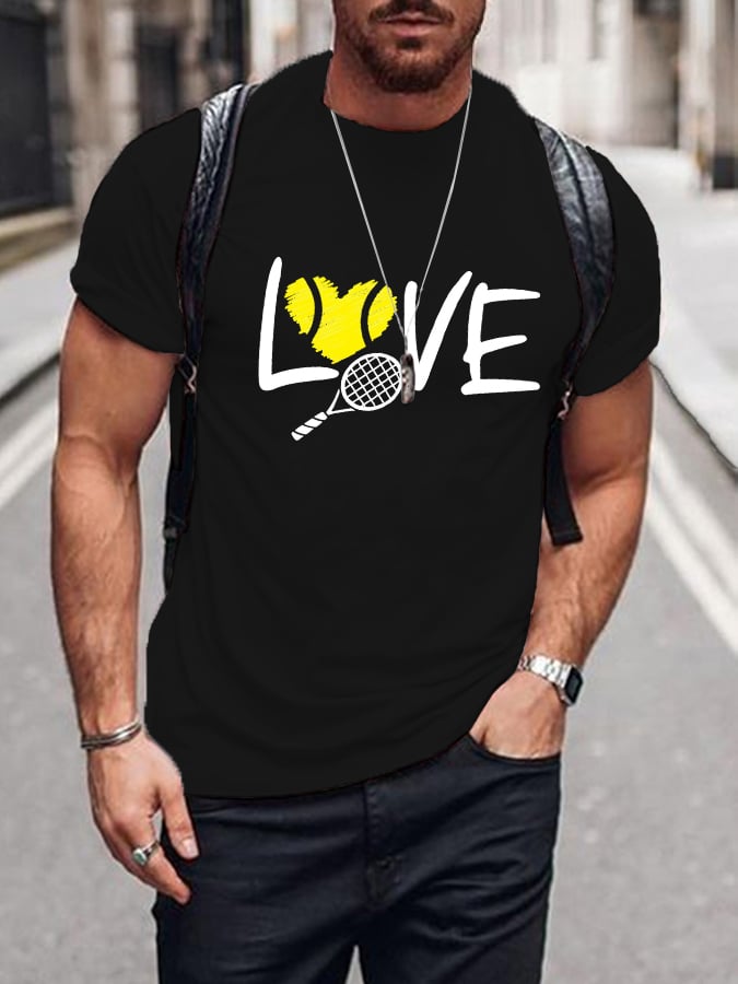 Men's love tennis printed t-shirt
