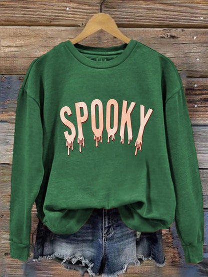 Women's Retro Halloween Creepy Cute Spooky Printed Sweatshirt