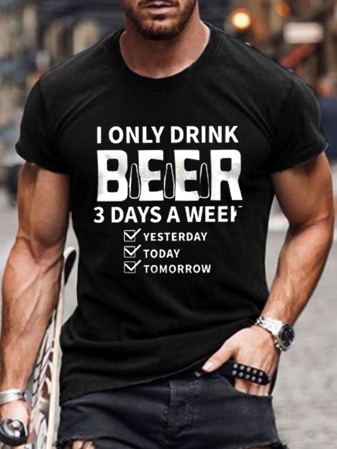 Men's Oktoberfest Beer Printed 100% Cotton Short Sleeve T-Shirt