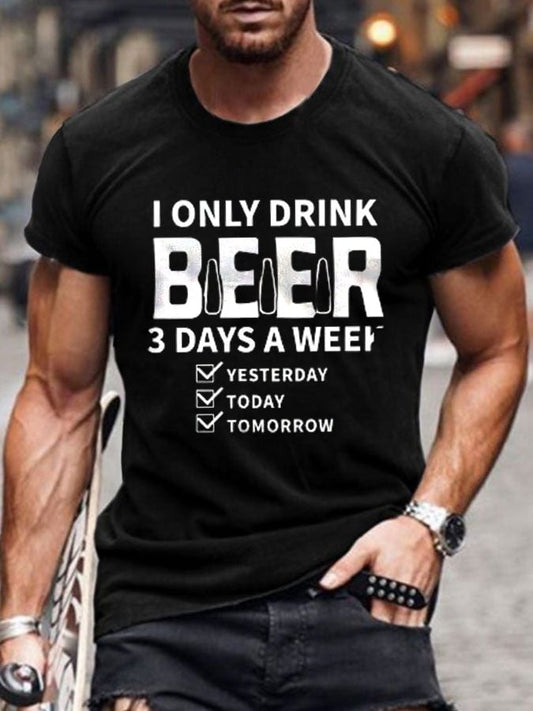 Men's Oktoberfest Beer Printed 100% Cotton Short Sleeve T-Shirt