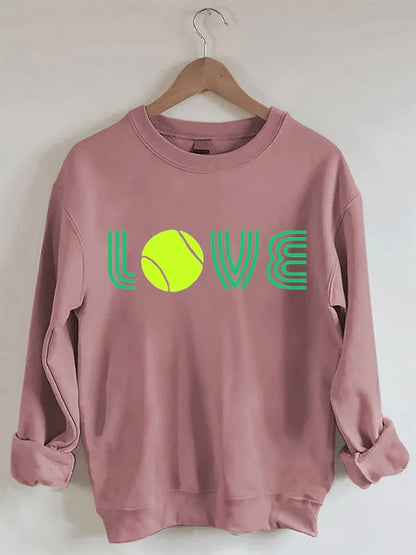 Women's Tennis Love Tennis Print Crewneck Sweatshirt