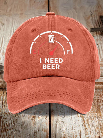 Unisex Oktoberfest Beer Print Printed Washed Distressed Hat