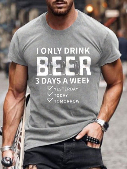 Men's Oktoberfest Beer Printed 100% Cotton Short Sleeve T-Shirt