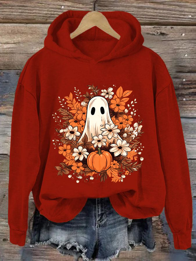 Women's Spooky Ghost Casual Hoodie