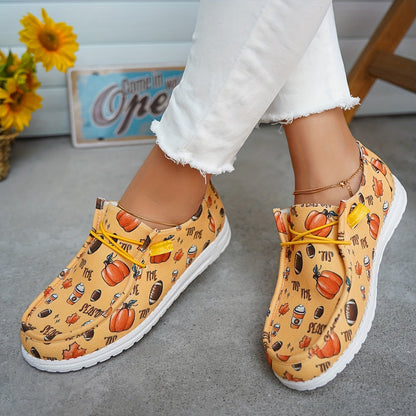 Pumpkin Spice Collection: Women's Casual Lace-Up Canvas Sneakers